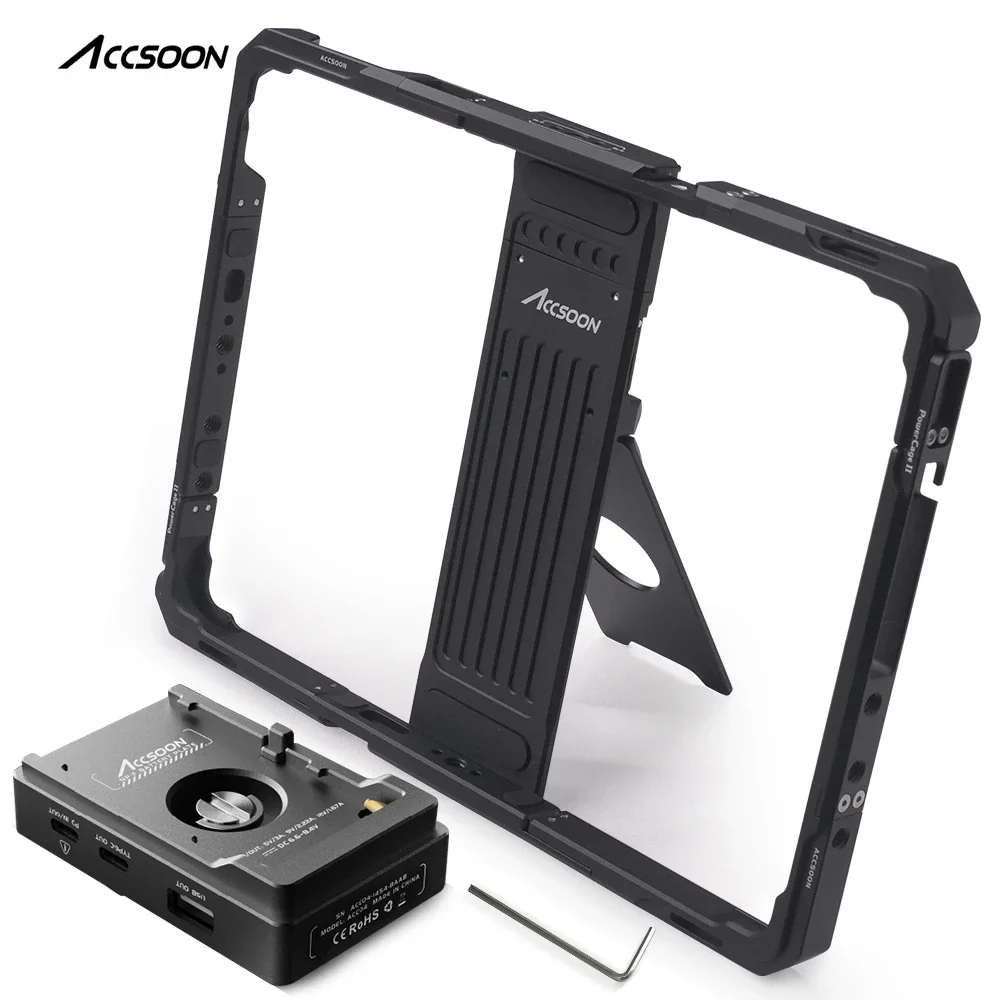 

Accsoon CEPC-03 CEPC-04 iPad PowerCage Pro II 10 12 inch Protective Cage Shell with NP-F Battery Adapter Holder For iPad Air Pro
