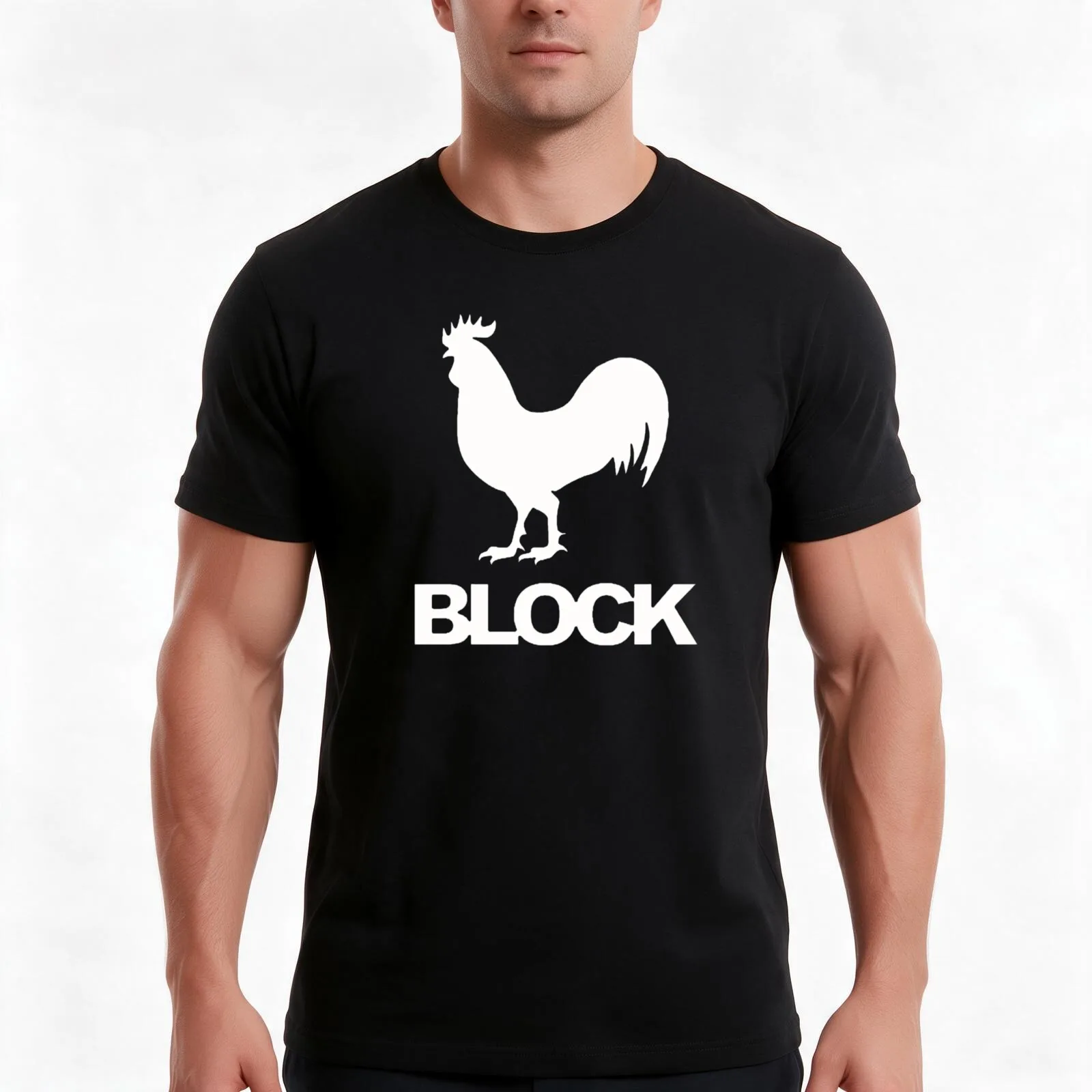 cock block T-Shirt, Summer Casual Cotton Tee, Oversized Streetwear Tops, Vintage Graphic Print, Loose Fit Short Sleeve