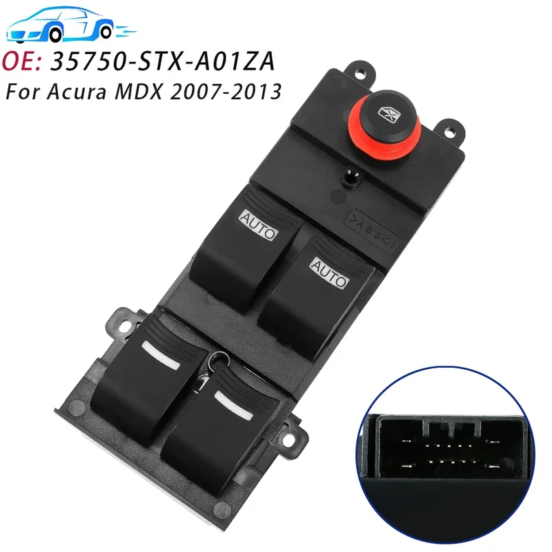 BIEPU Fit For Acura MDX 2007 2008 2009 2010 2011 2012 2013 Front Left LHD Window Switch Regulator Control Button 35750-STX-A01ZA