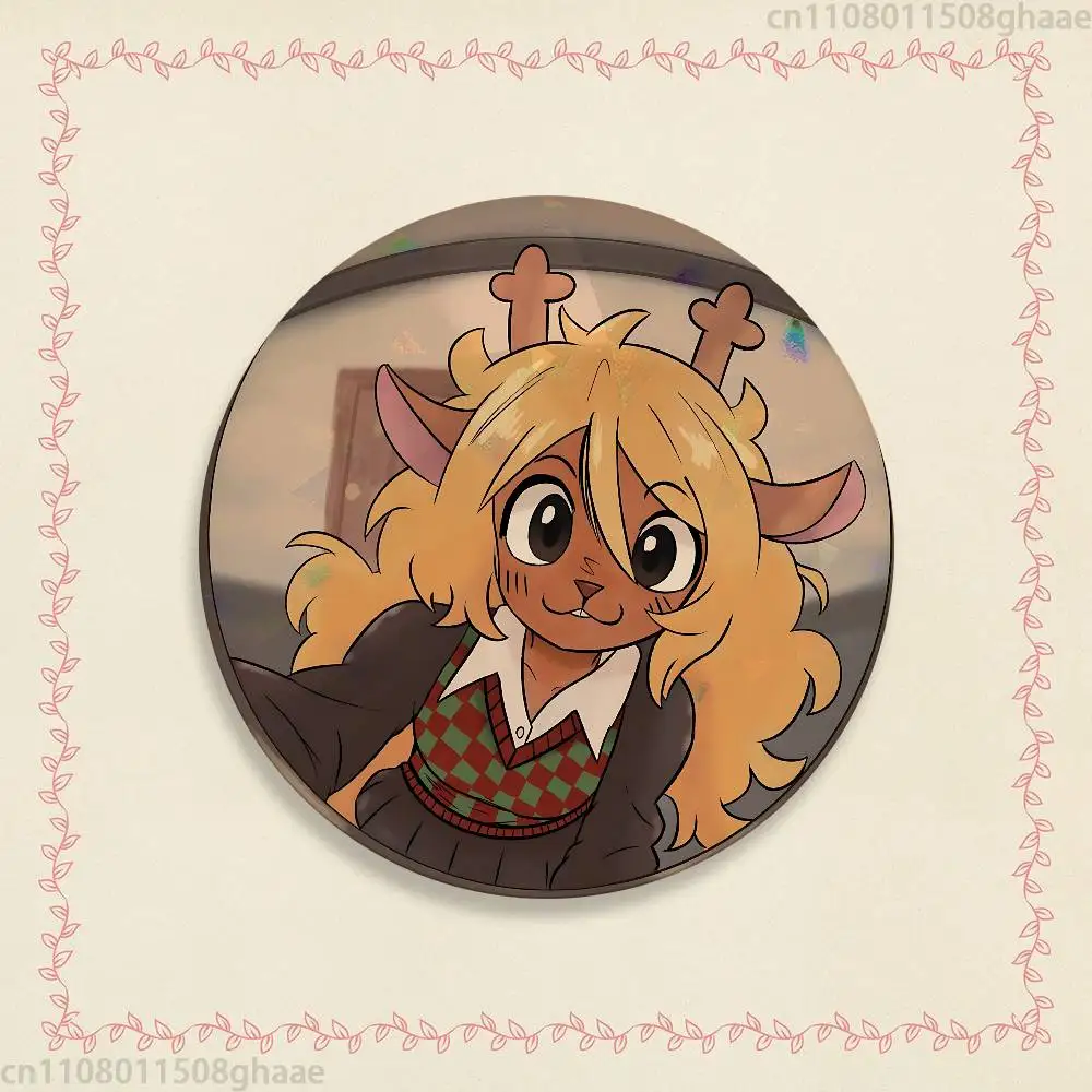 For D-Deltarune Noelle Holiday 58mm Badge Brooches on Backpack Clothes Handmade Round Enamel Pins for Jewelry - view 5
