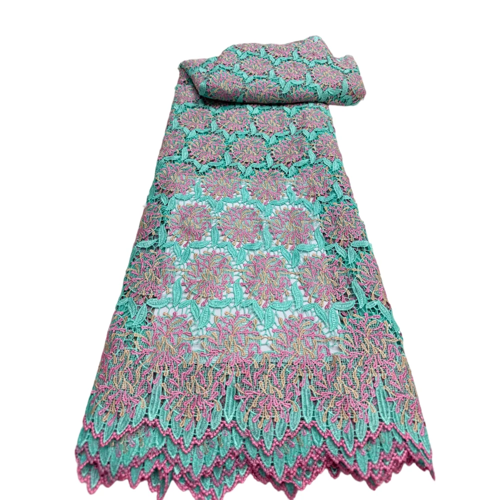 

Африканский гипюровый шнур, кружевная ткань 2021, высококачественный нигерийский полиэфирный шнур, кружево с композитной пряжей для женщин, свадебная вечеринка