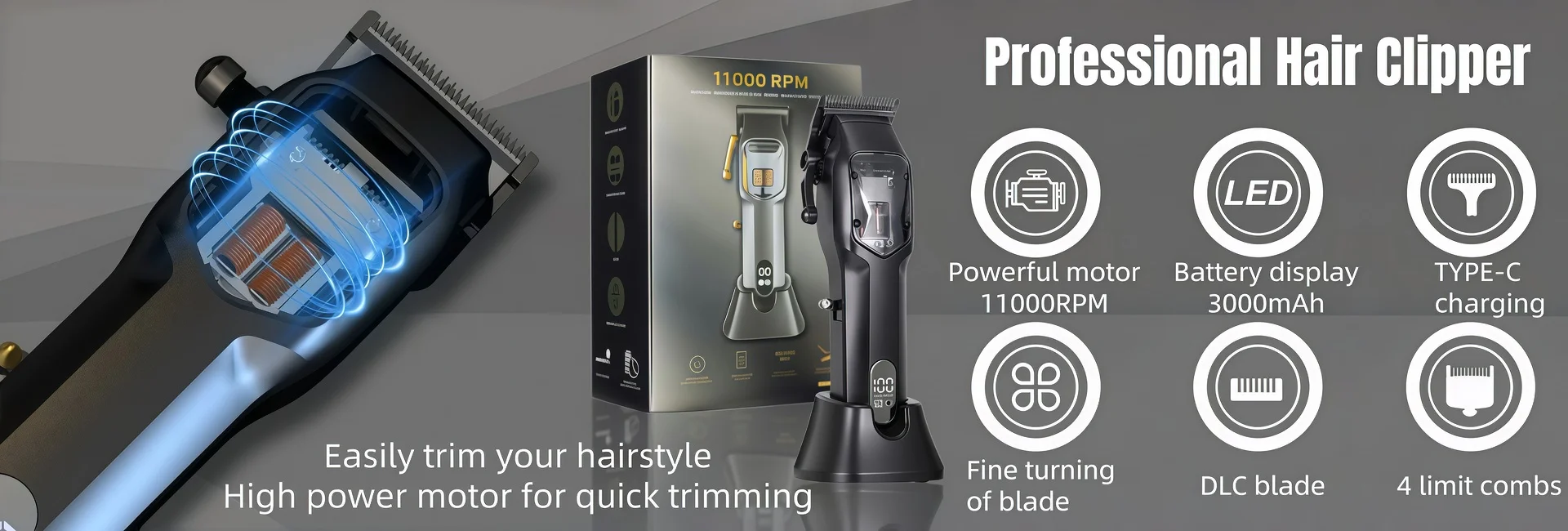 WAHFOX Groove Tooth Unique Design Pro 2 Holes Hair Trimmer Replacement Blades Set For Wahl Hair Clipper Fit Magic Clip