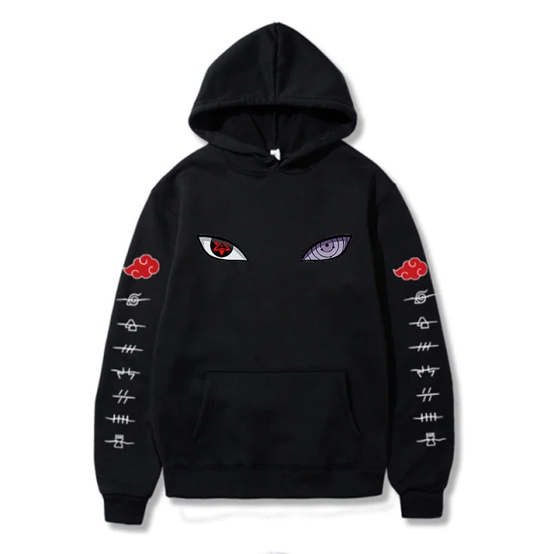 Naruto Uchiha Itachi Hoodie, Unisex Anime Pullover mit Front-, Rücken- und Ärmelprint, lässiger Streetwear-Sweatshirt mit langen Ärmeln – Detail 8