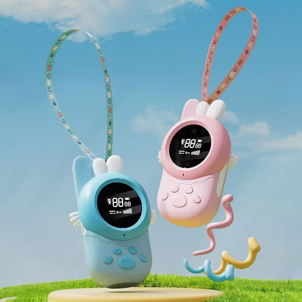 Walkie-talkie wireless Trasmissione audio da 3 km Cartone animato ad alta definizione Display a lettura rapida Regalo di compleanno educativo