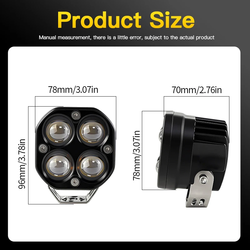 1 セット M8 超高輝度 Led 補助ドライビングライトスポットライトヘッドランプオートバイのヘッドライトデュアルカラーフラッシャーモトフォグランプ