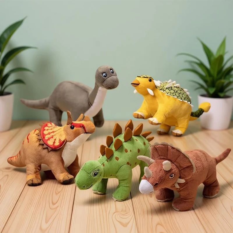 Lifelike Dinosaur Plush Toy Triceratops Velociraptor Stuffed Animals Prehistoric Creatures Tyrannosaurus Rex Pillow Kids Gift