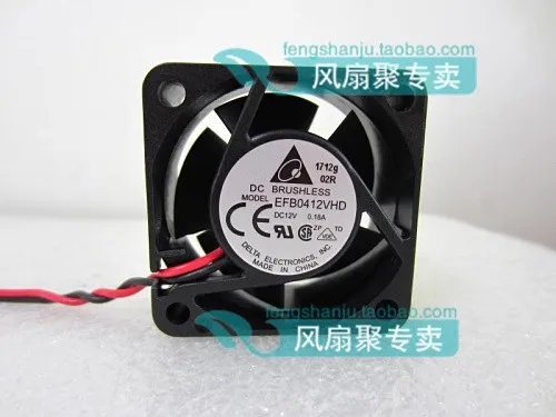 

Free shipping original EFB0412VHD 4cm 4020 12V 0.18A 2-wire switch server cooling fan