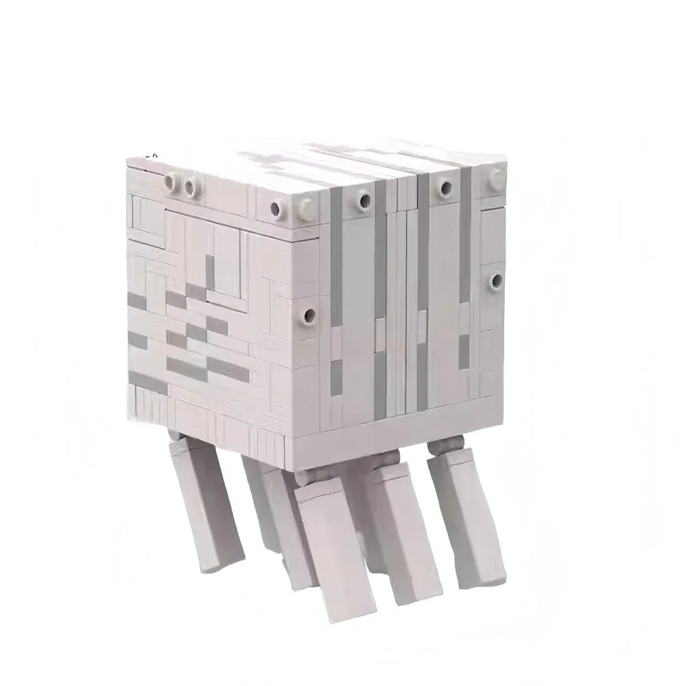 MOC Game World Nether Ghast Monster اللبنات تجميع نموذج الطوب لغز إبداعي مناسب لهدية العائلة والأصدقاء
