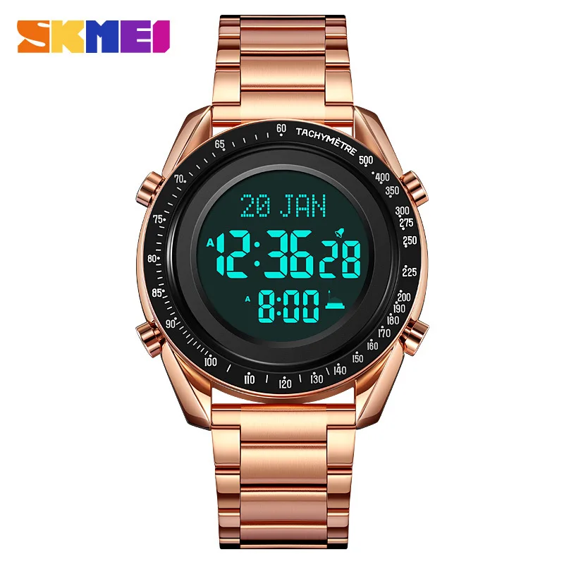 ساعة SkmeiMen المضيئة المقاومة للماء، ساعة إلكترونية، إشارة مرجعية، اتجاه موجه، ساعة إلكترونية متعددة الوظائف