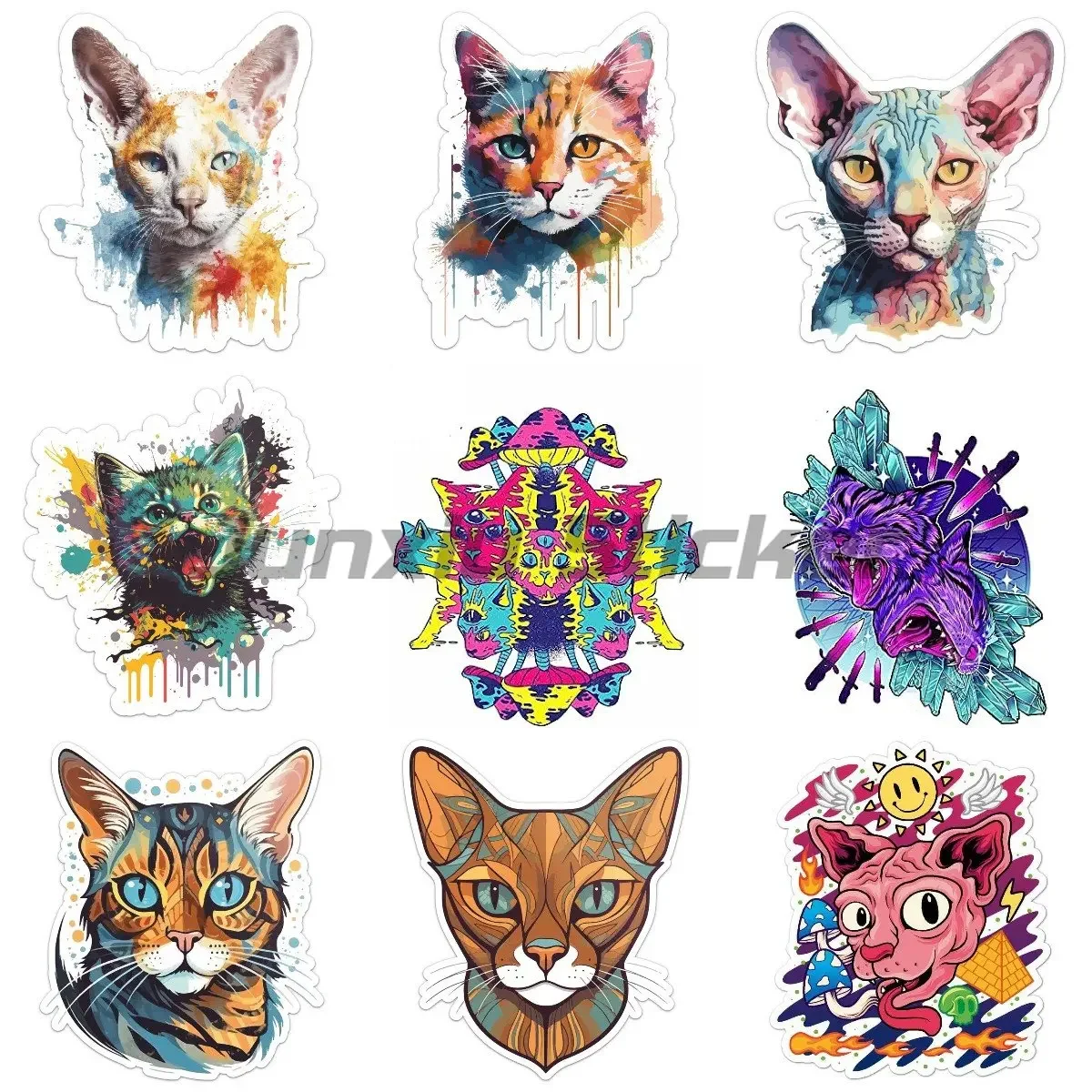 

Creative Funny Art Pattern Cat Car Decals Bumper Stickers Car Window Laptop Luggage Suitcase Vinyl Car Sticker