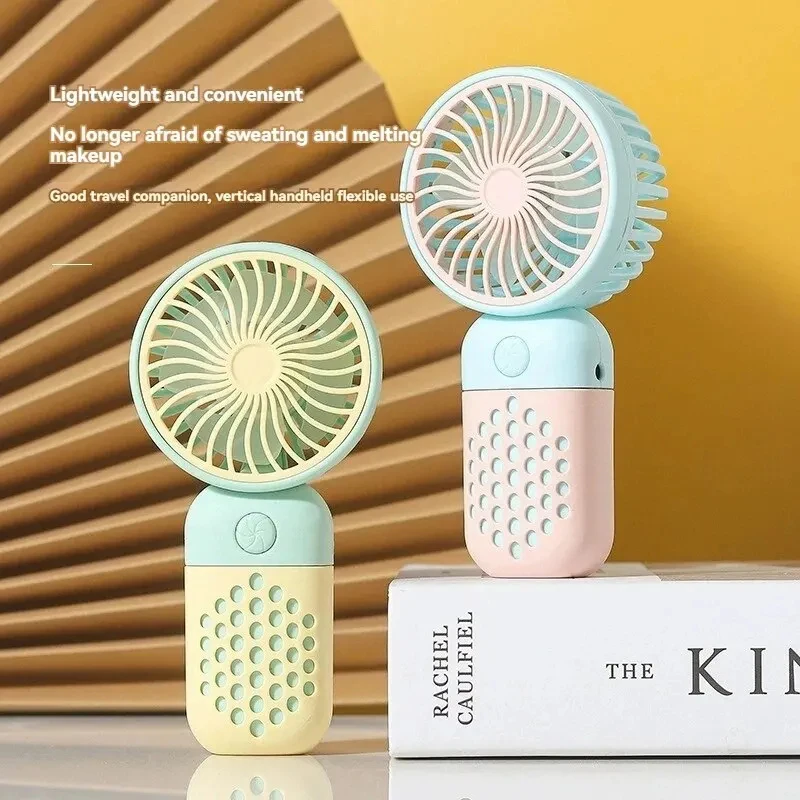New Handheld Charging Fan Cartoon Cute Small Student Charging Small Fan Portable Mini USB Fan Mini Pocket