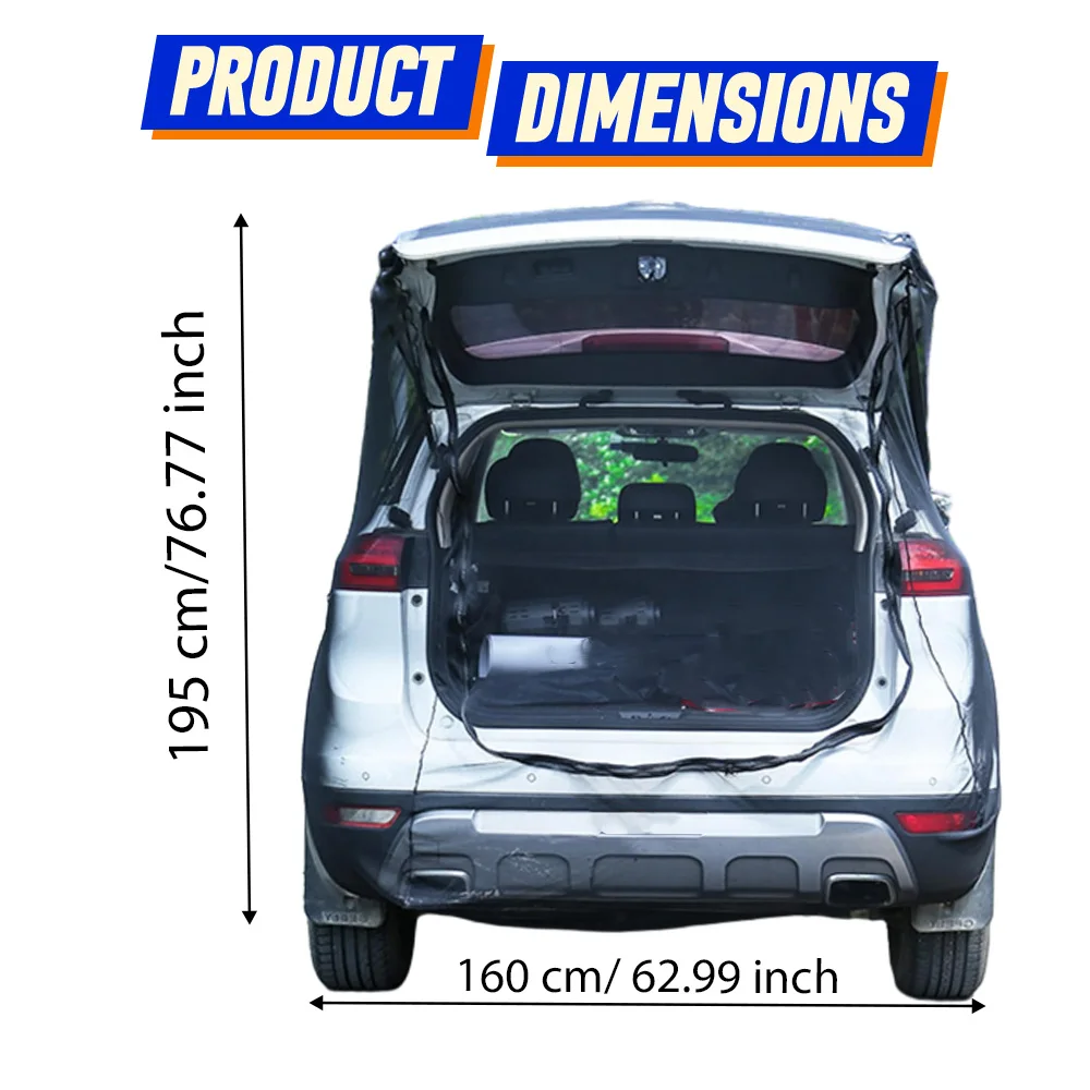 Car Tailgate Mosquito Net Universal for SUV MPV VAN Tailgate Mosquito Fly Screens Car Nets Trunk Ventilation Mesh