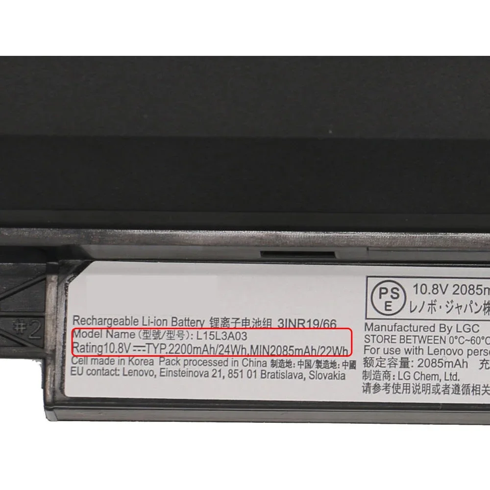 L15L3A03 10.8V 24Wh Original Laptop Battery for Lenovo Ideapad 100-14IBD 80RK002UIH 100-15IBD 100-15IBD 80MJ00