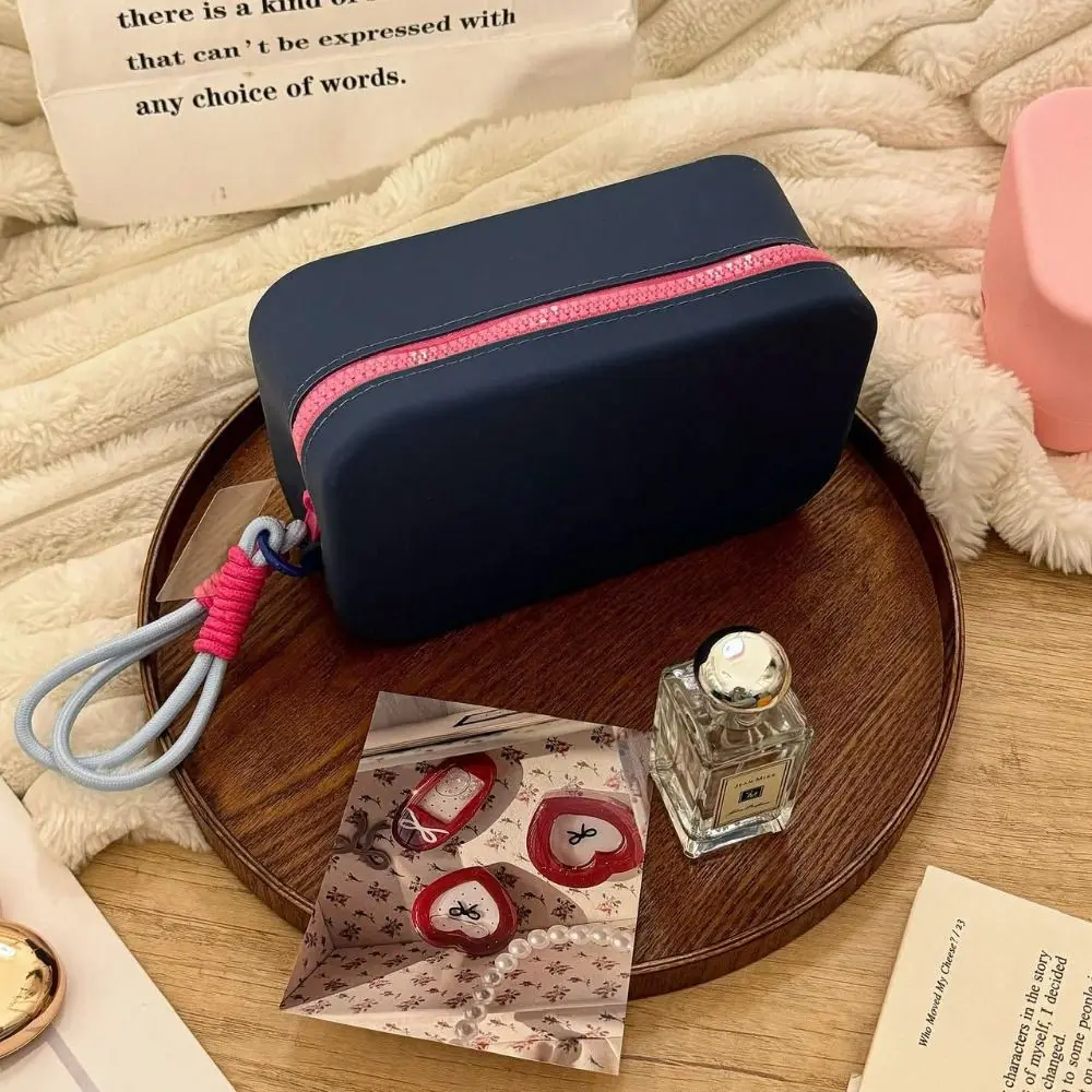 Pouch for Make Up Kit Silicone Cosmetic Bag Zipper Portable Waterproof Wash Bag Lipstick Case Square Coin Purse Women