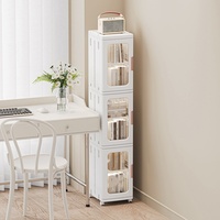 Cracked Storage Cabinet, Foldable Narrow Cabinet, Bathroom Miscellaneous Storage Cabinet, Light Luxury Home Multi-Layer Kitchen