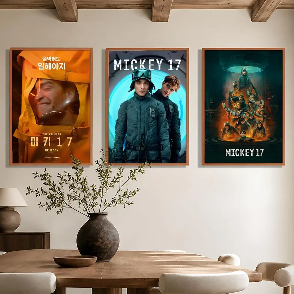 Sci-Fi Movie Mickey 17 Poster Waterproof Self-adhesive Stickers, Coffee Dorm Bedroom Wall Decals, Gift