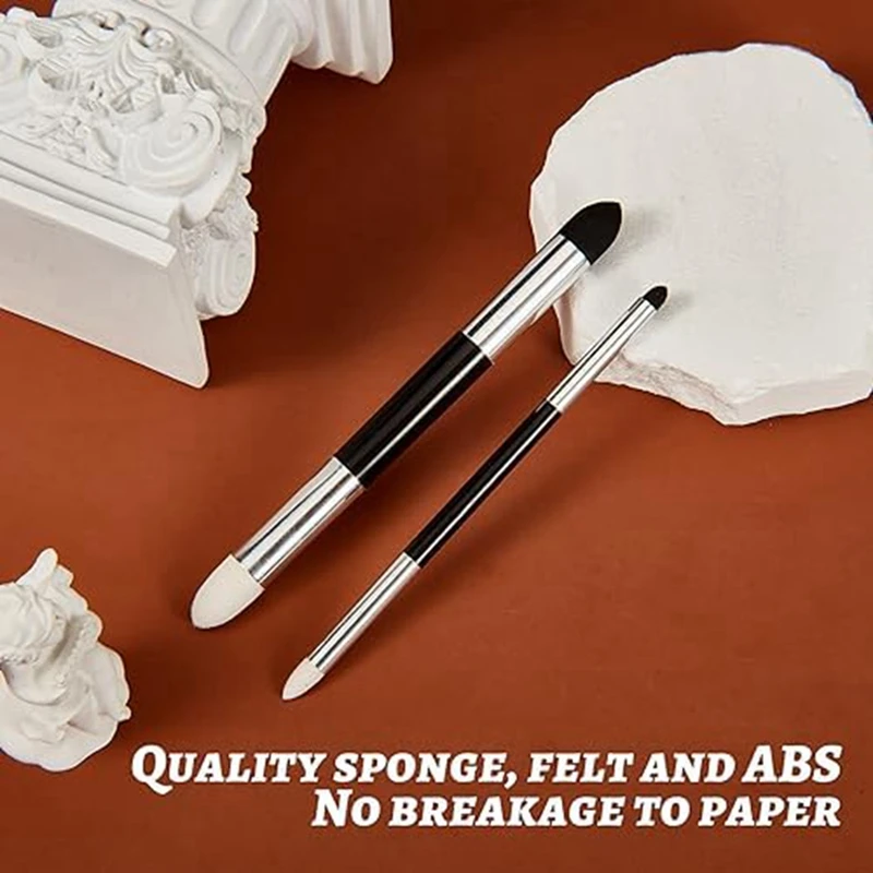 6Pack Sketch Pen Dual Ended Washable Friction Sponge Brushes Sketch Wipe Reusable Blending For Student Artists