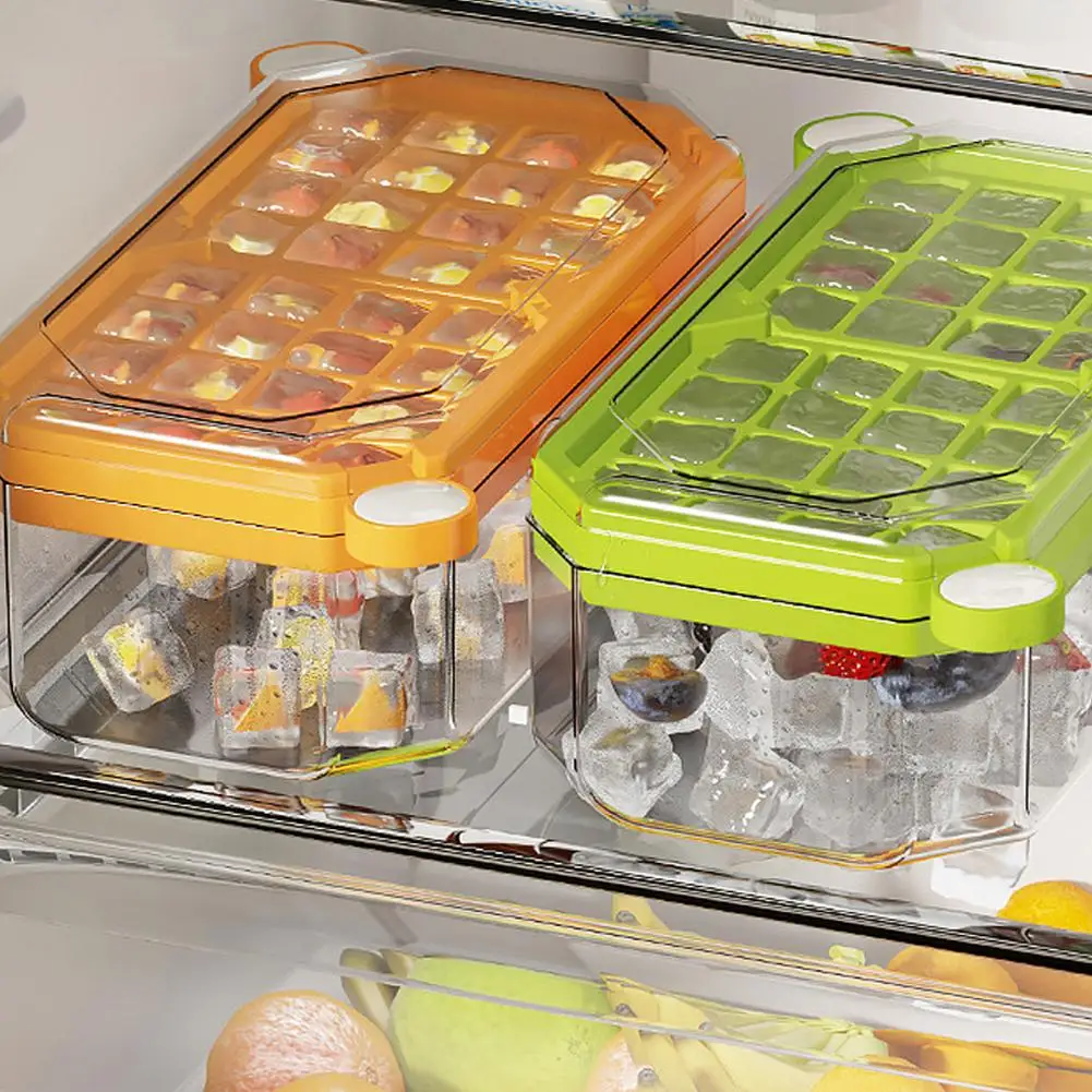 

New Ice Cube Trays with Lid and Container Plastic Ice Molds Maker for Making Ice Cube Large Capacity Cube Maker with Shovel L5I2