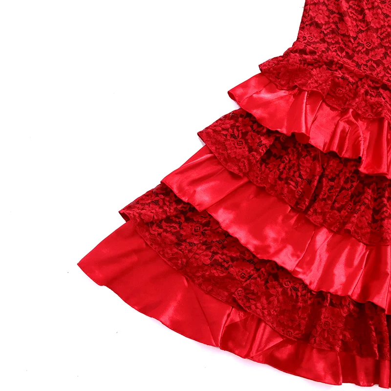 Spanish Flamenco Costume Performor Dress Women Girl Gyspy Ballroom Festival Performance Dance Wea DTT34