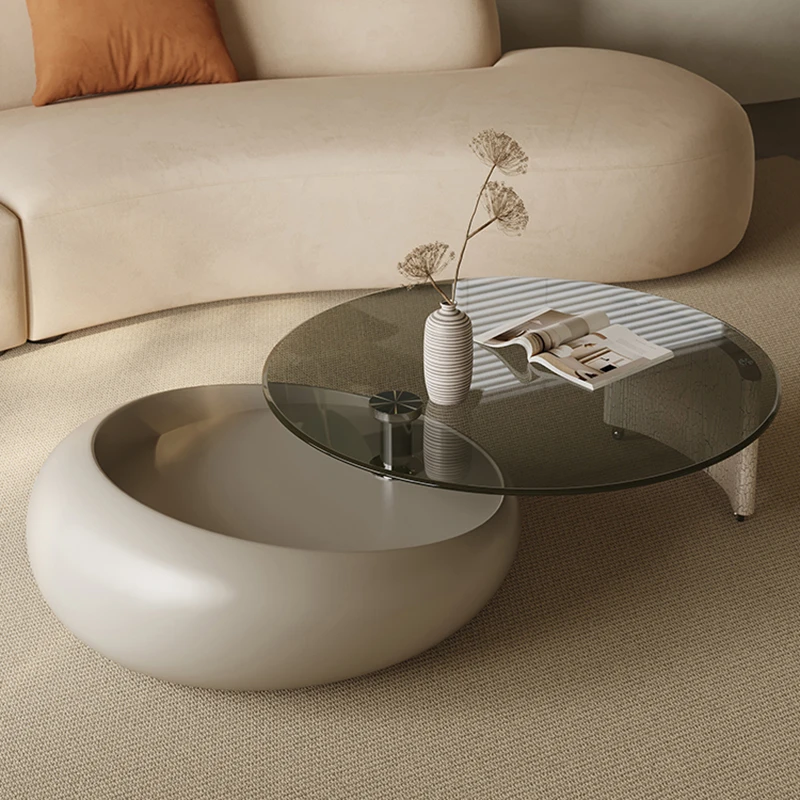 Low Simple Round Table Irregular Floor Nesting White Living Room Tables Base Rotate Modern Mesa Centro Salon Home Furniture