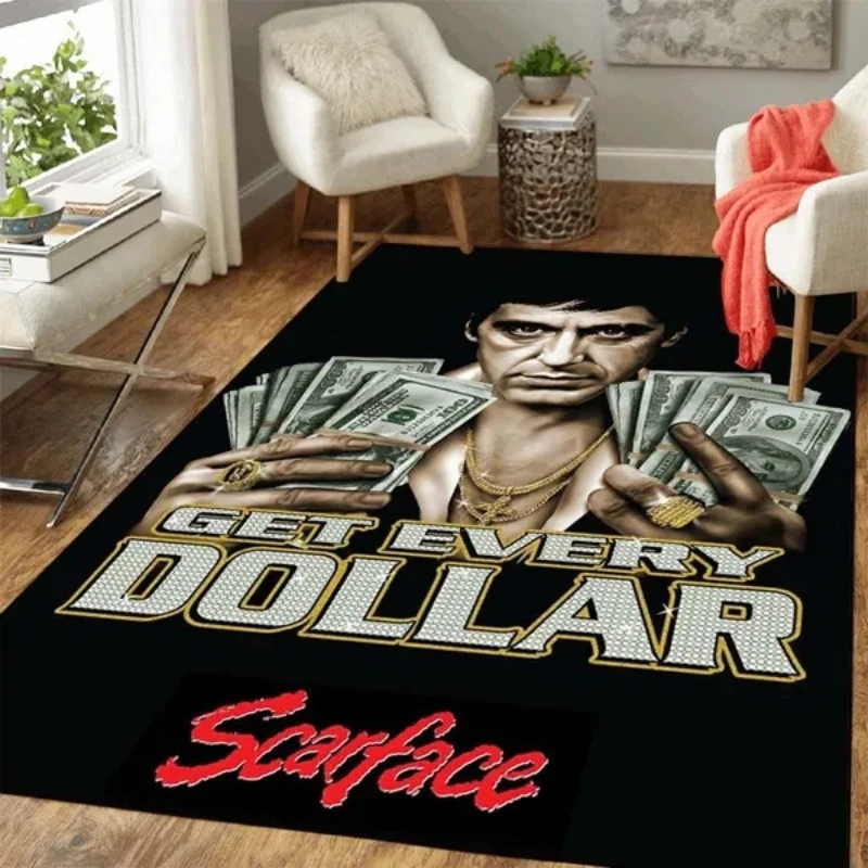 Scarface Moive Posters Carpet for Living Room Home Decor Coffee Table Large Area Rugs Bedroom Floor Mat Anti-slip Doormat