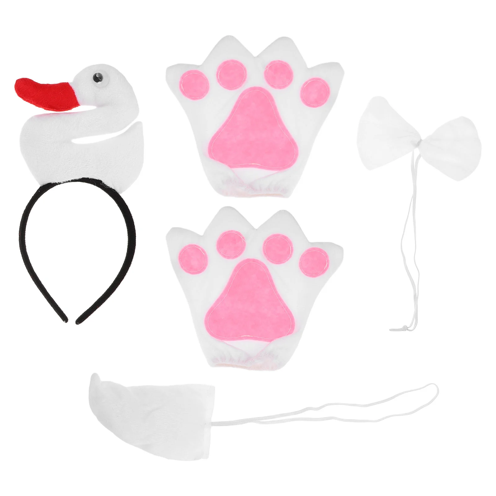 

White Goose Head Hoop Headbands Animal Kids Costume Birthday Party Cosplay Kit Halloween