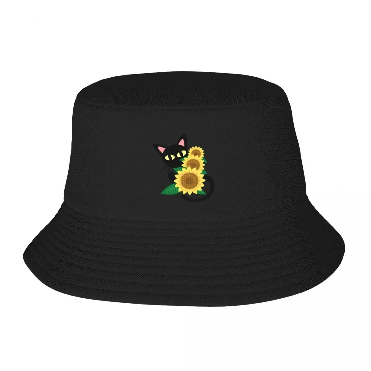 

Whim with Sunflower Bucket Hat custom Hat fishing hat Ball Cap Mens Tennis Women's