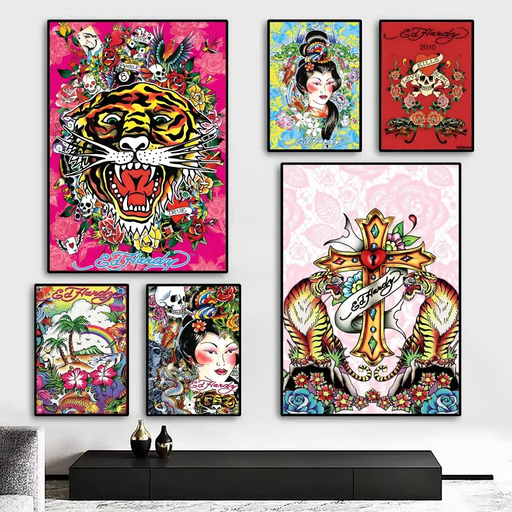 Brand E-Ed Hardy Poster Art print wall decor ideal for living room, bedroom, bar, parlor, and home gifting