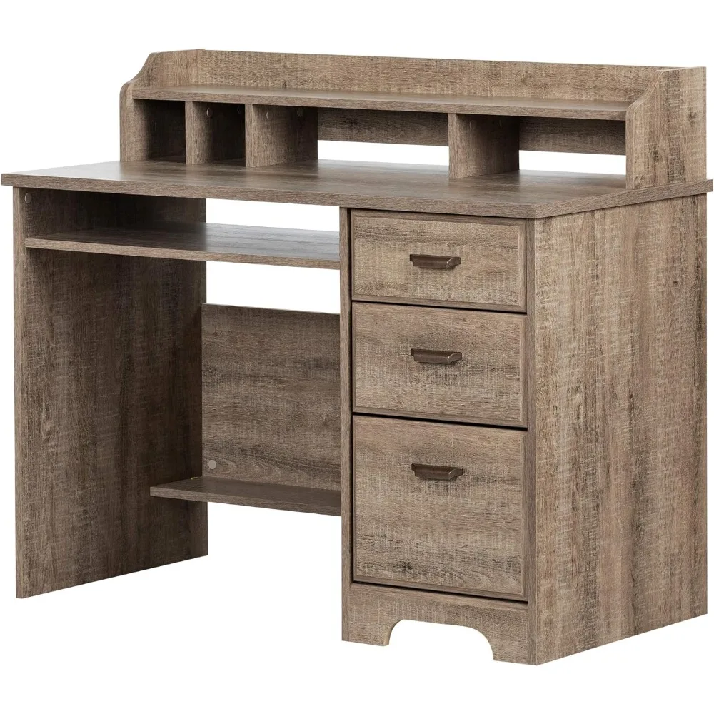 

Versa, Weathered Oak Computer Desk with Hutch,