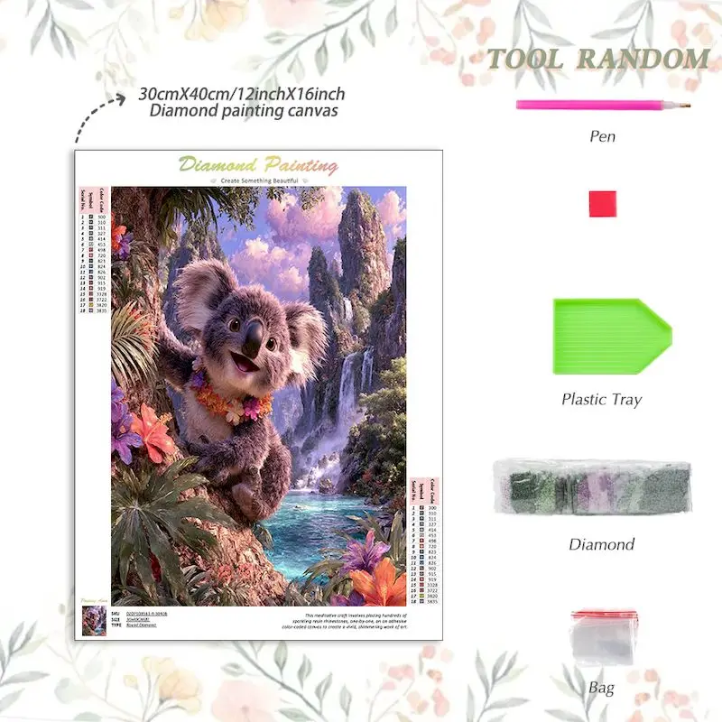 CHENISTORY Koala 5d Diamond Painting Kits For Adults For Adults Art Supplies Animal Diamond Art For Beginners Home Decor