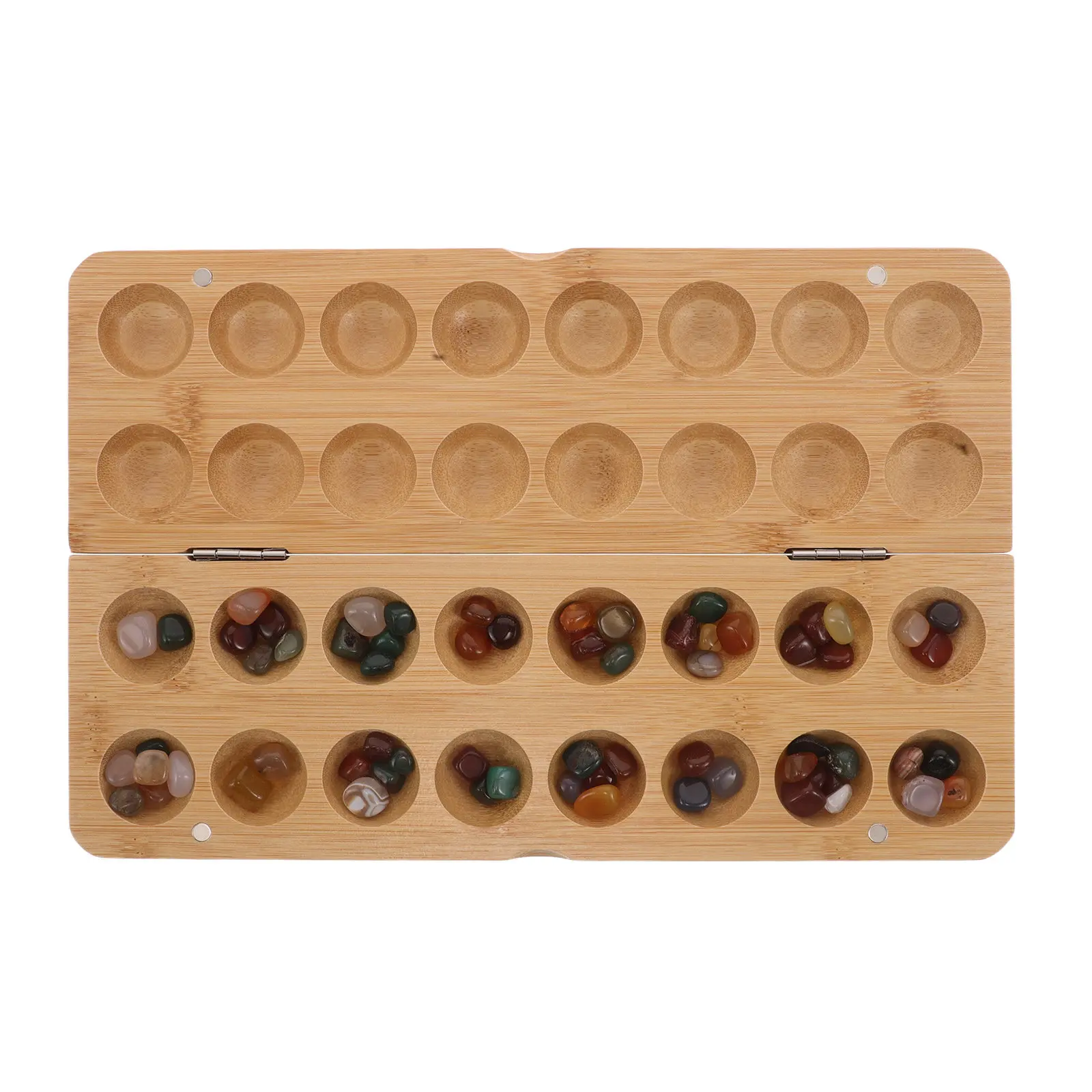

Набор для игры в африканскую манкаллу: портативная складная бамбуковая доска, каменные бусины, набор для развития логического мышления и математических навыков