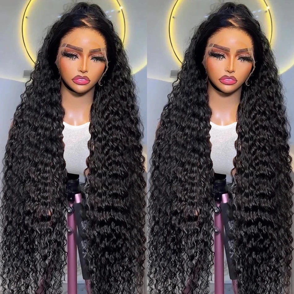 30 Inch 13x4 Lace Front Wig 13x6 HD Transparent Lace Frontal Brazilian Human Hair Wig Deep Wave PrePlucked