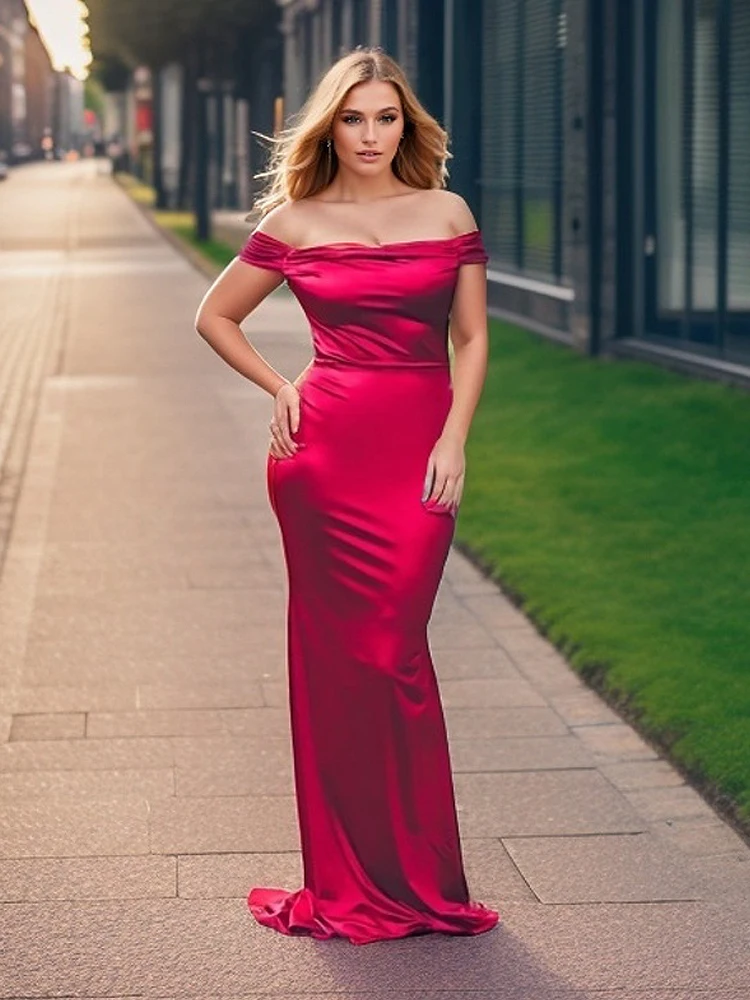 女性用プリーツネックラインストーンボディ,ストレッチサテン,ロングイブニングドレス,パッド入り,エレガント,夏,結婚披露宴