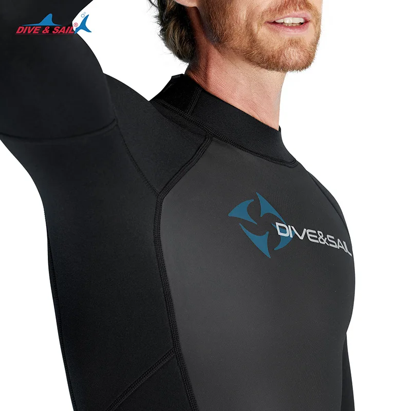 Wetsuit Men, 3mm Wet Suits Long Sleeve Neoprene Fullsuit Back Zip Keep Warm in Cold Water Thermal Swimsuit Dive Suits