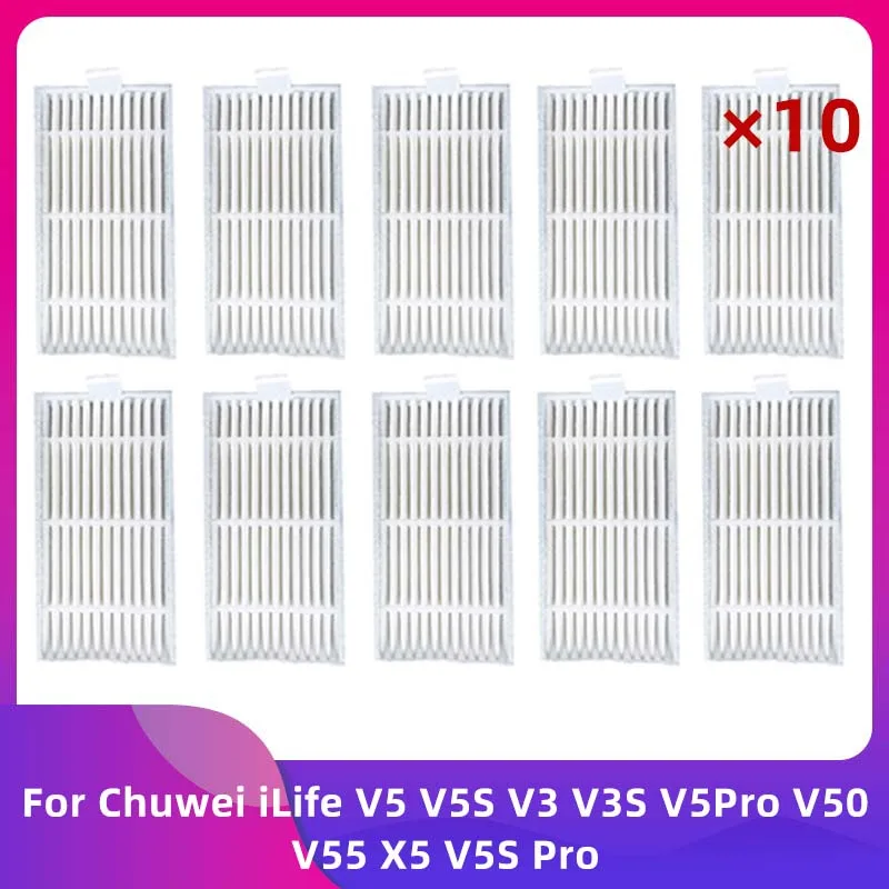 For Chuwi iLife V5 V5S V3 V3S V5Pro V50 V55 X5 V5S Pro Washable Hepa Filter Spare Kit Household Robotic Vacuum Cleaner Parts