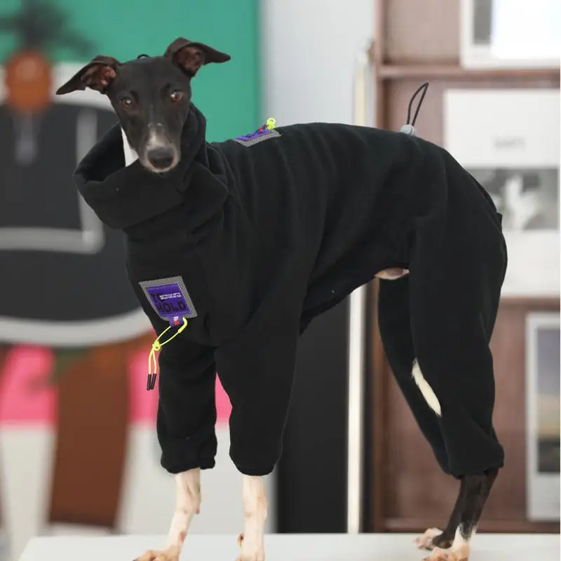 Fashion Italian Greyhound Clothes Black Stretch Soft Whippet 4-legged Outing Dog Clothes Greyhound Warm Clothes in Winter