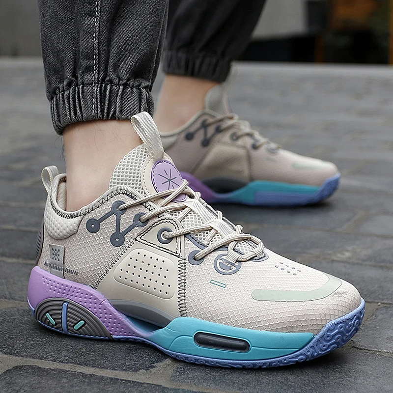 

Extra-large cross-border basketball shoes for men, mid-top wear-resistant M rubber sole, outdoor comfortable and casual shoes