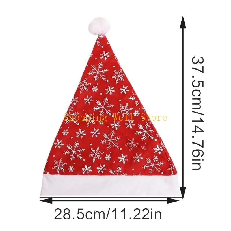 KX4B Новая год рождественская шляпа для взрослых косплей Santa Hat Festival Festival Hate Hat Comfort Hat