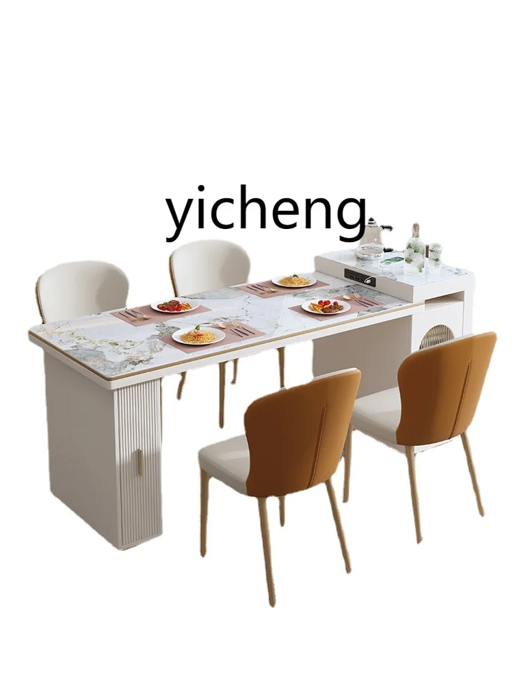 YY New High-End Pandora Stone Plate Guide Table and Dining Table Integrated Retractable