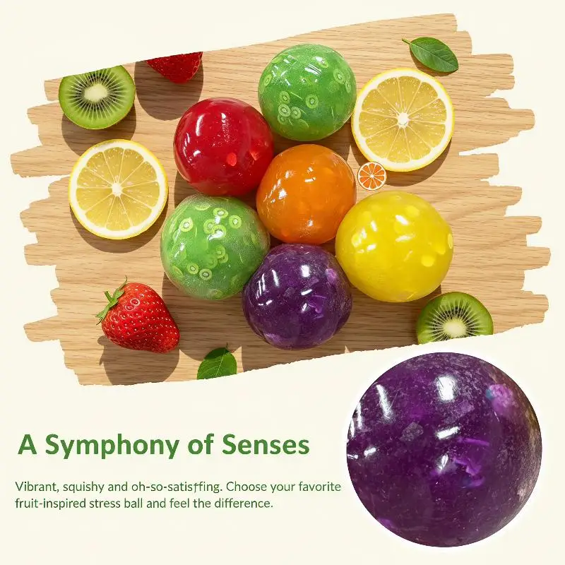Sound Activated Squeeze Stress Toys 3 Pack Fruit Smoothie Design Plastic Fidget for Classroom Students Anxiety Relief 3pcs