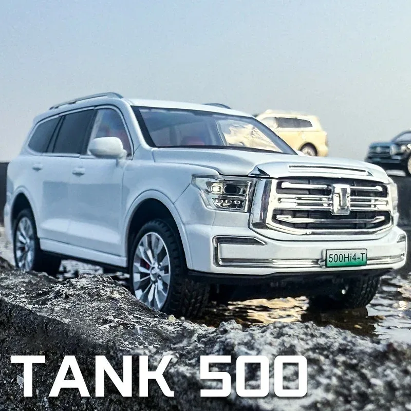 

1:24 Tank 500 Hi4-T Off-Road Alloy Die Cast Toy Car Model Sound and Light Children's Toy Collectibles Birthday gift