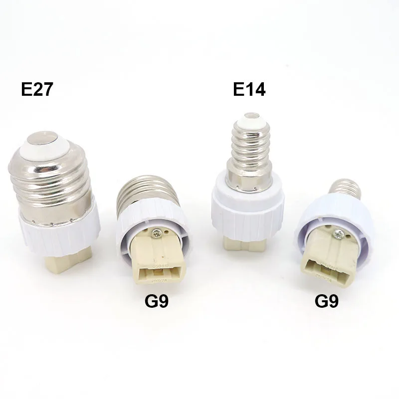 E27 E14 to G9 lamp base bulb Holder Converter power Socket Conversion light Bulb E14-G9 E27-G9 type Adapter Fireproof white