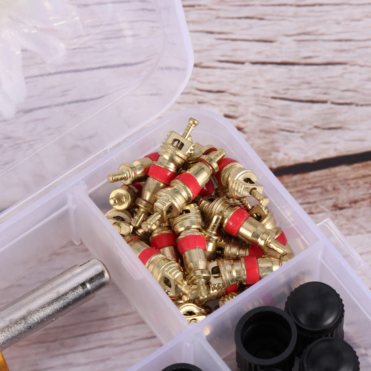 

61pcs Valve Core Wrench Set Tire Remover Kit Automotive Extractor Durable Handle Steel Shaft Tyre Repair Tools