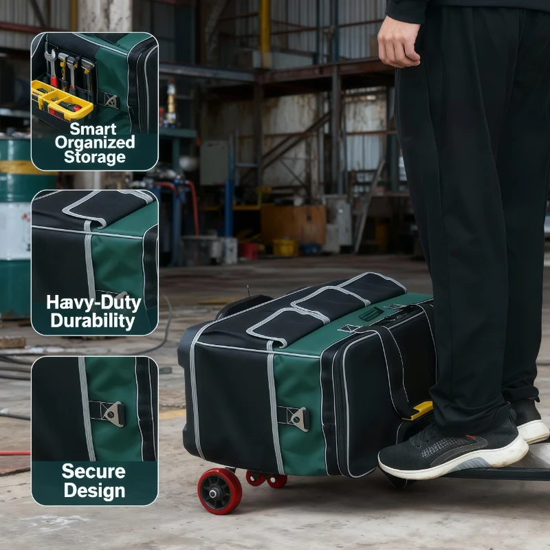 

Portable Heavy Duty Lockable Metal Toolbox Rolling Garage Workshop Home DIY Tool Chest Storage Organizer Tool Box Wheels