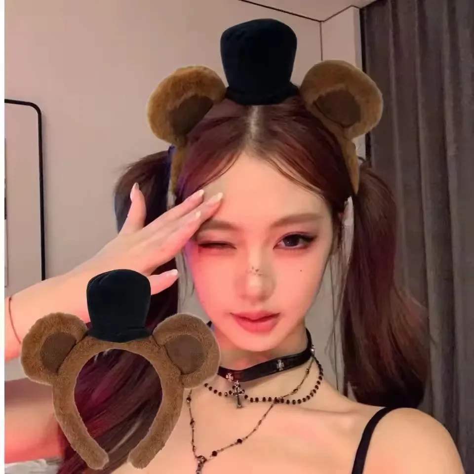 Bear Ears Animal Costume Headband Halloween HairBand Children Adult Party Accessories for Halloween Cosplay
