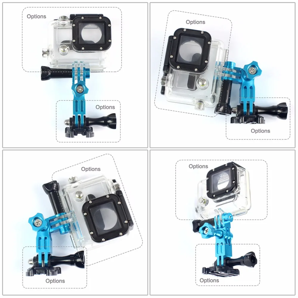 CNC Aluminium 3 way Adjustable Pivot Arm Long & Short Adjust Arm Adapter for Gopro Hero 13 12 11 10 Xiaomi Yi Action Accessories