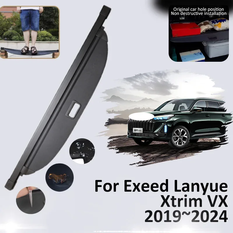 

Car Trunk Cargo Cover For Exeed Lanyue Xtrim VX 2019 2020 2021 2022 2023 2024 Car Shield Rear Rack Curtain Partition Accessorie