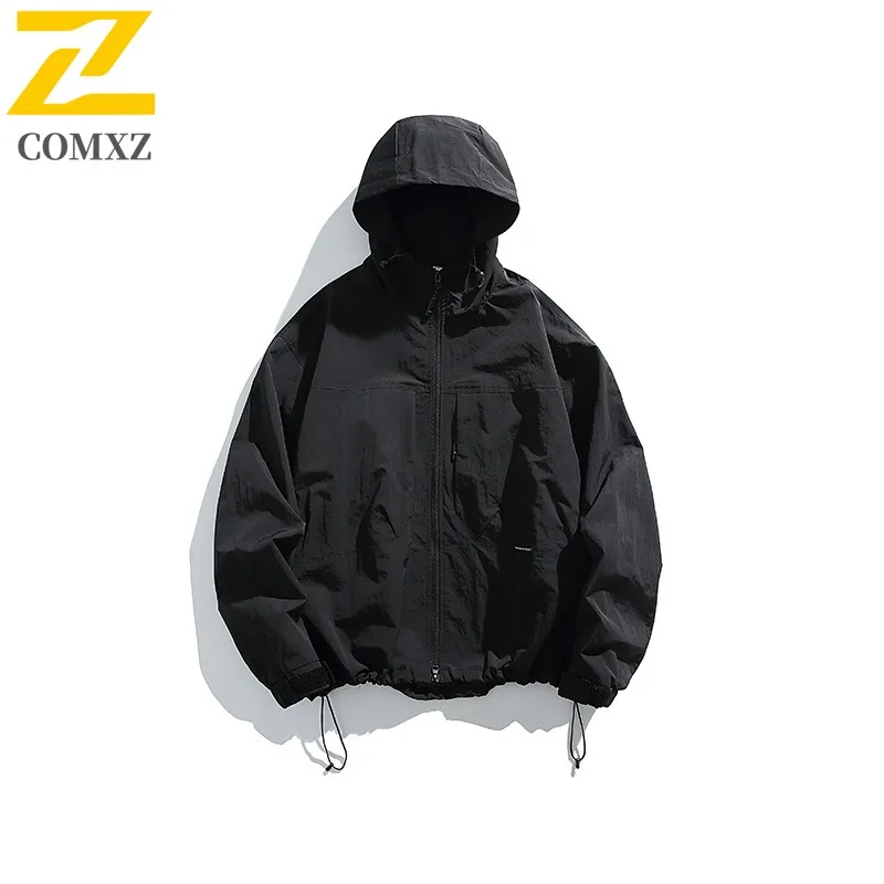 

COMXZ 2025 Men's 3-in-1 Waterproof Windproof Hooded Jacket Autumn Urban Commute Outdoor Hiking Trekking Durable Coat