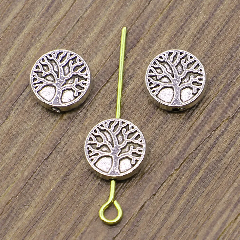 WYSIWYG 20pcs 9x9x3mm Tree of Life Spacer Beads for Jewelry Making Bracelet DIY Accessories Craft