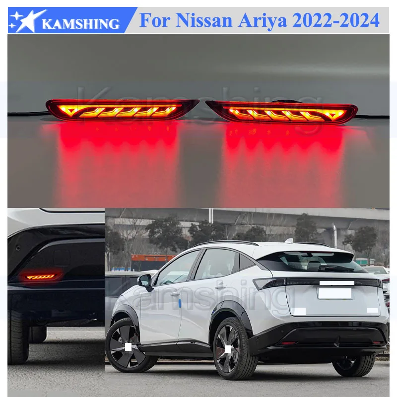 Kamshing 1 Set Modify LED Rear Bumper Light Lamp For Nissan Ariya 2022-2024 Rear Bumper Fog Light Fog Lamp Rear Foglight